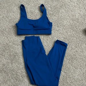 P’tula set in pacific blue faith sports bra & Mayra II legging 23”